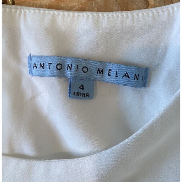 Antonio Melani Pleated Sleeve Mini Dress Size 4 Women’s Ivory - Picture 3 of 9